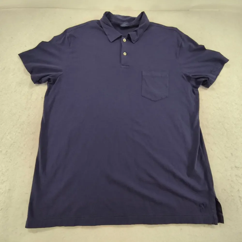 Polo by Ralph Lauren Pocketed Collared Polo Shirt Mens Size Large L Navy Blue